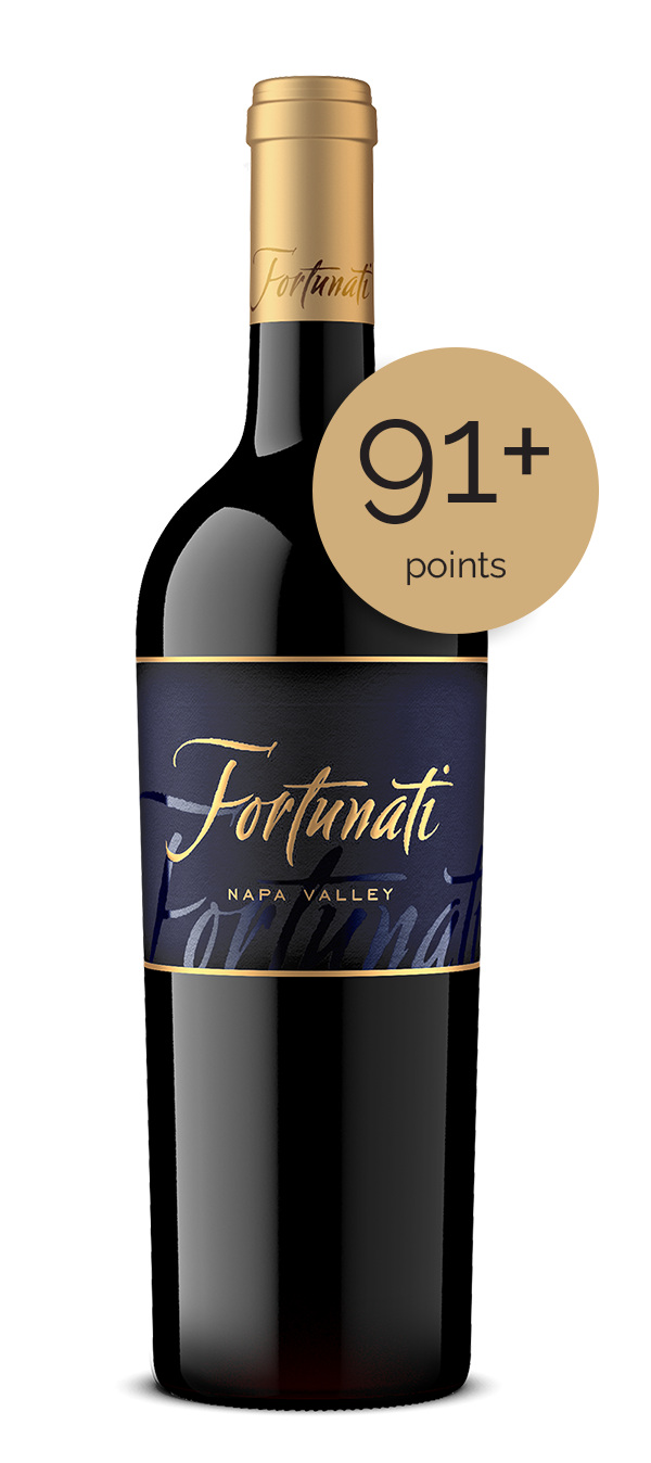 Fortunati wine bottle with a 91 plus point medallion