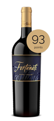 Fortunati wine bottle with a 93 point medallion