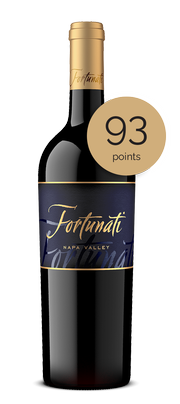 Fortunati wine bottle with a 93 point medallion