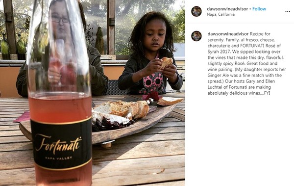 Post on Dan Dawson's Instagram of Fortunati Rose